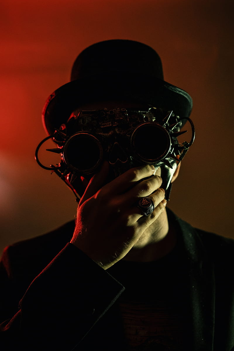 800x1200 Steampunk, glasses, hat, man, HD phone wallpaper