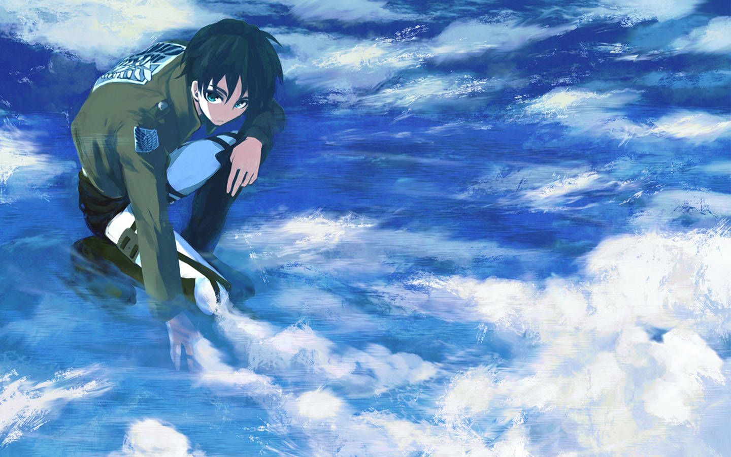 1440x900 Eren Yeager In The Clouds Wallpaper