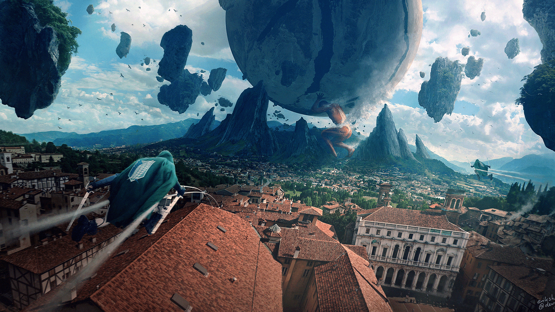 1920x1080 Attack On Titan Landscape Wallpaper
