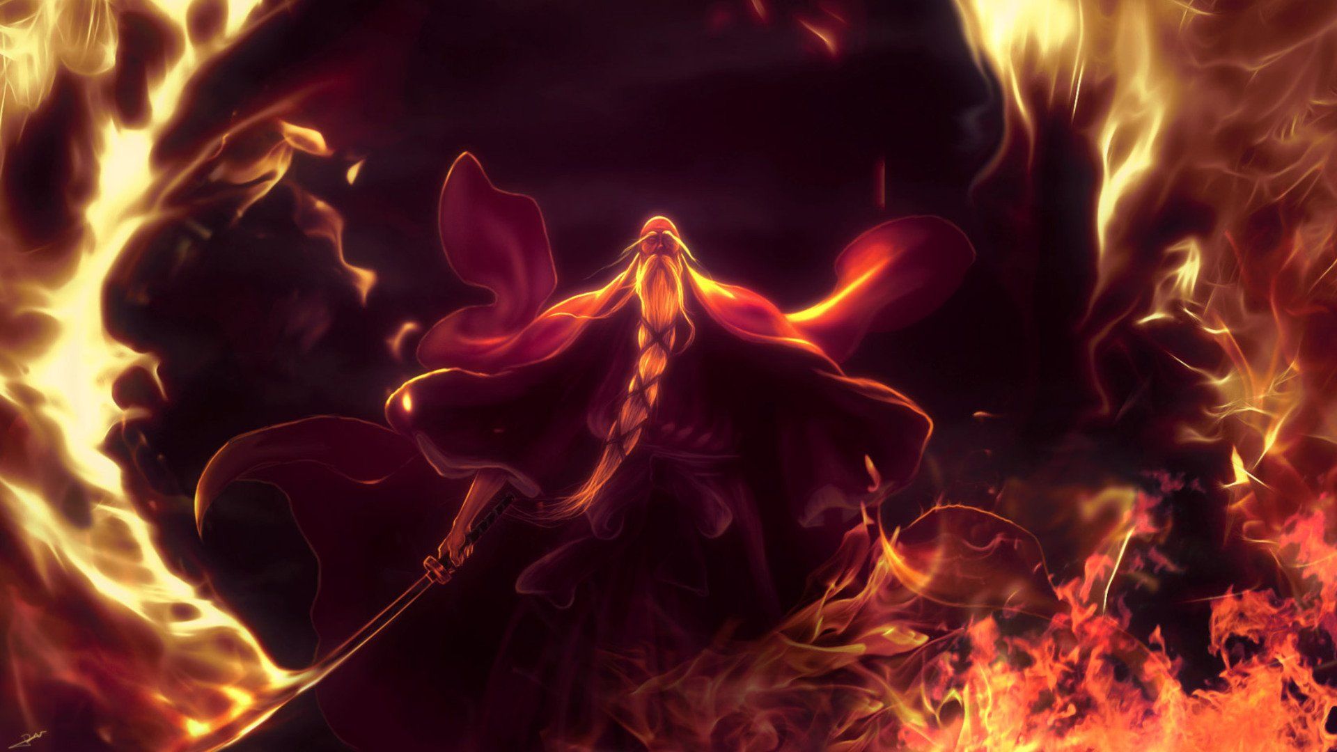 1920x1080 Genryūsai Yamamoto Blaze Anime HD Wallpaperx1080