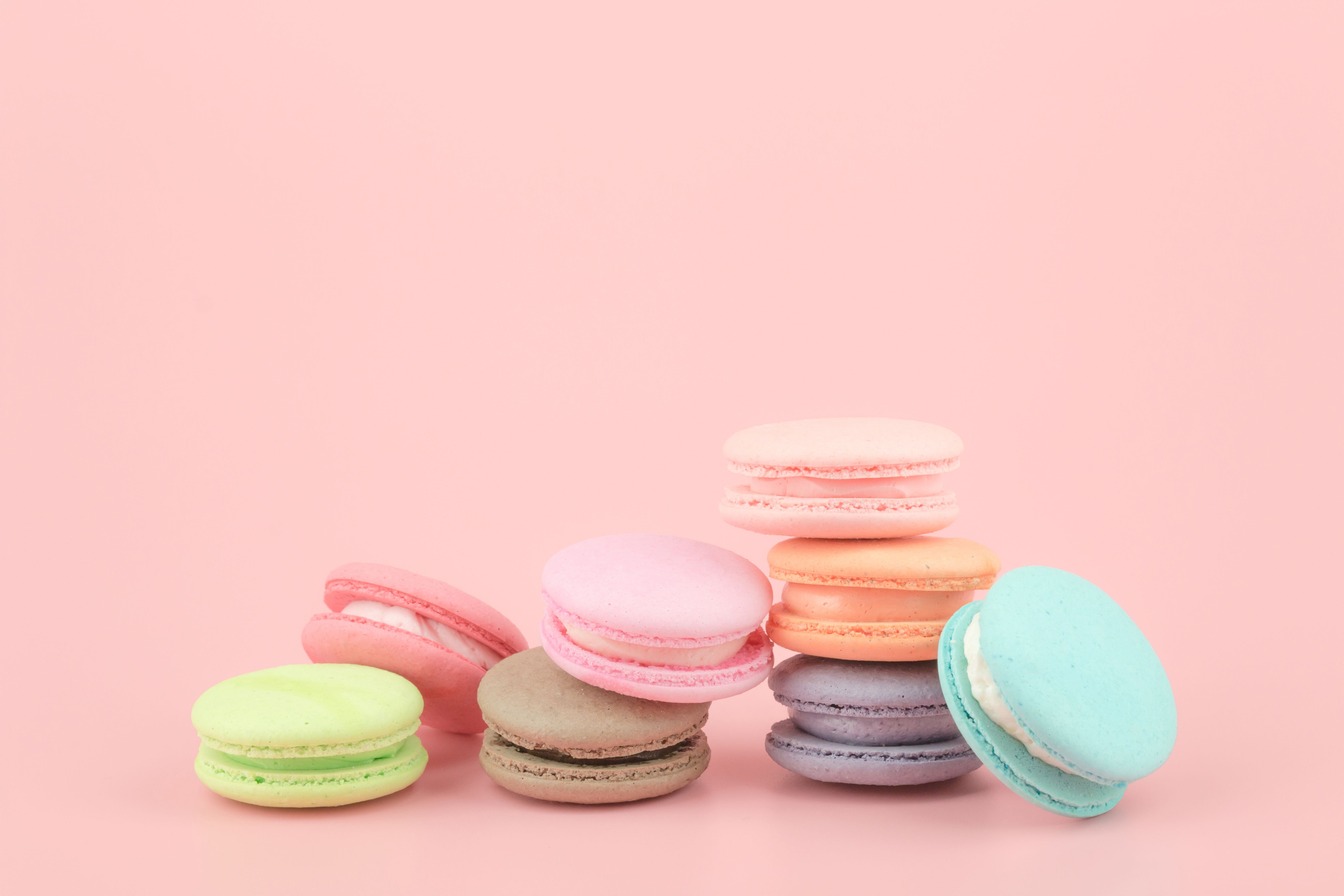 5472x3648 Wallpaper cake, dessert, dessert, sweet, french, macaron, pink, sweet for mobile and desktop, section еда, resolution 5472x3648