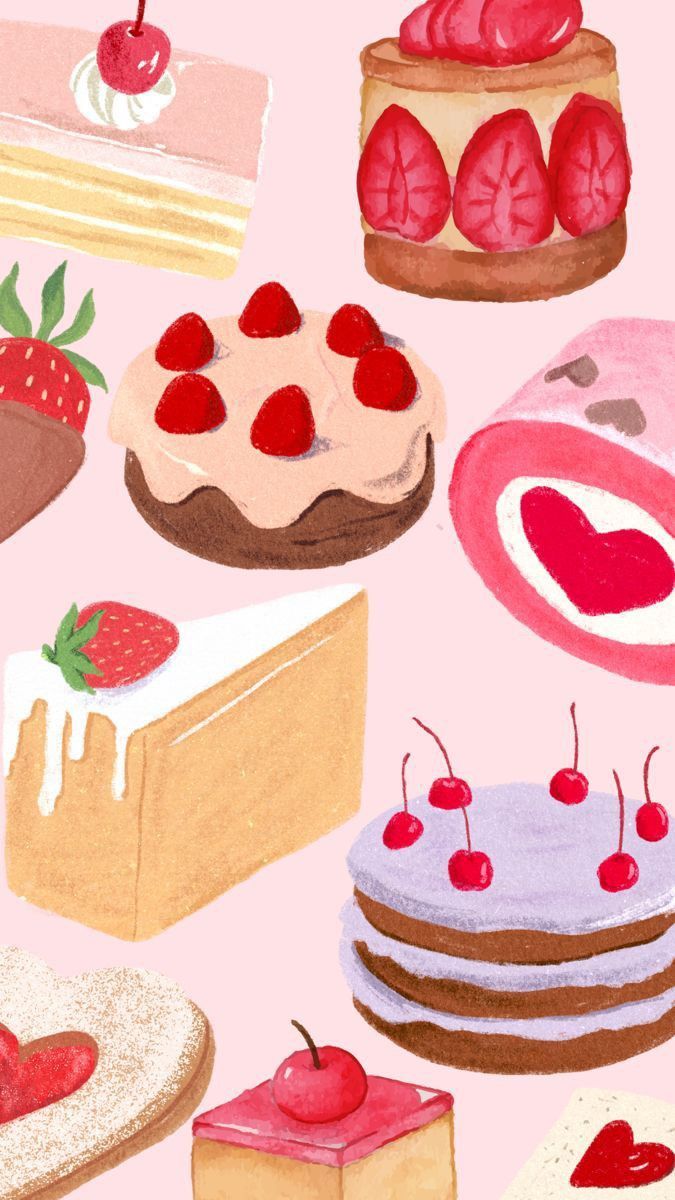 675x1200 Birthday Cake Phone Background. Cute pink bakery background, Kek wallpaper, Pink birthday cake wallpaper