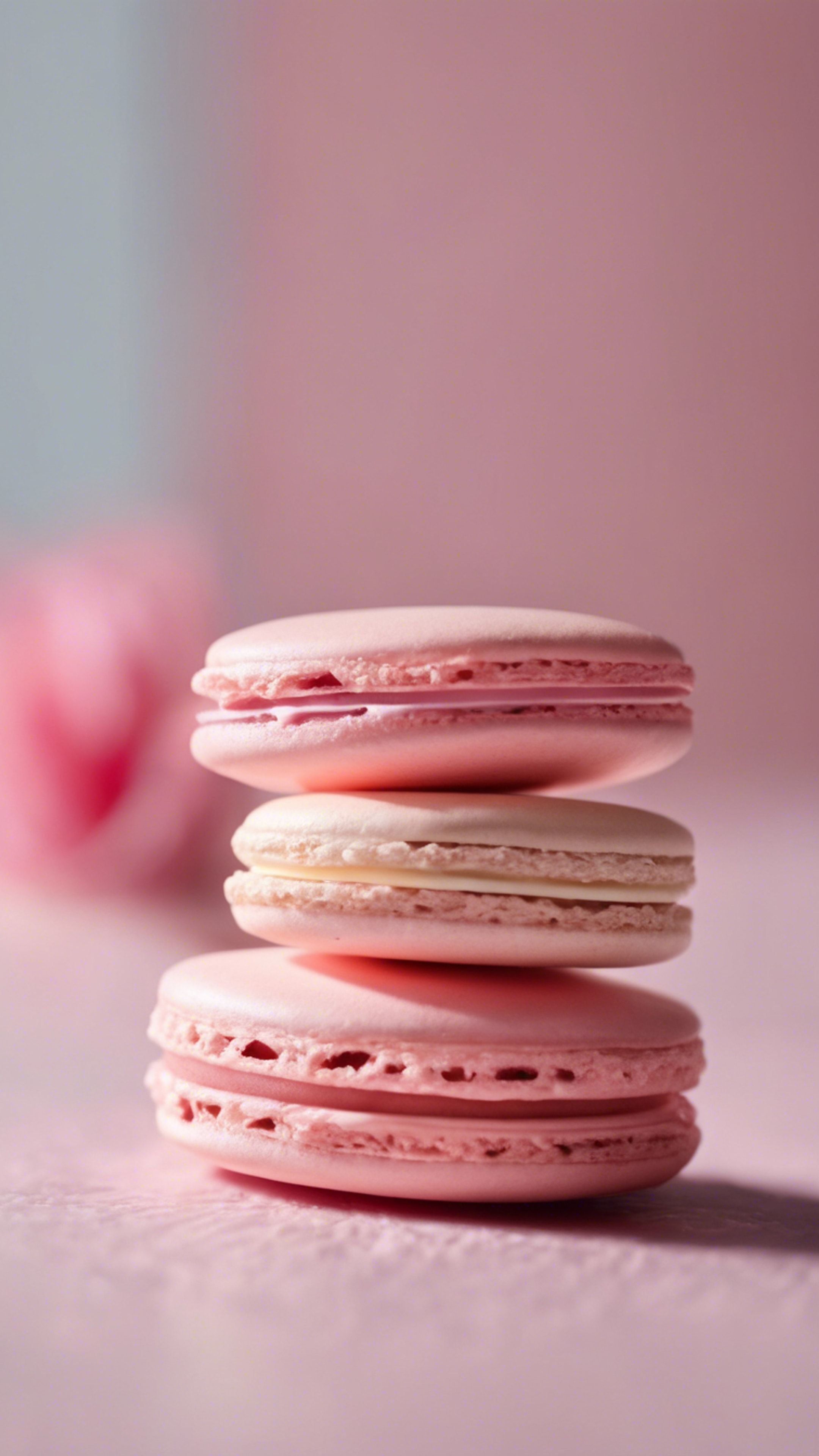 2160x3840 Side View Of A Pastel Pink, Rose Flavored Macaron With Visible Cream Layer In The Middle. Wallpaper [747666bd009a46598789] By Wallpaper HD