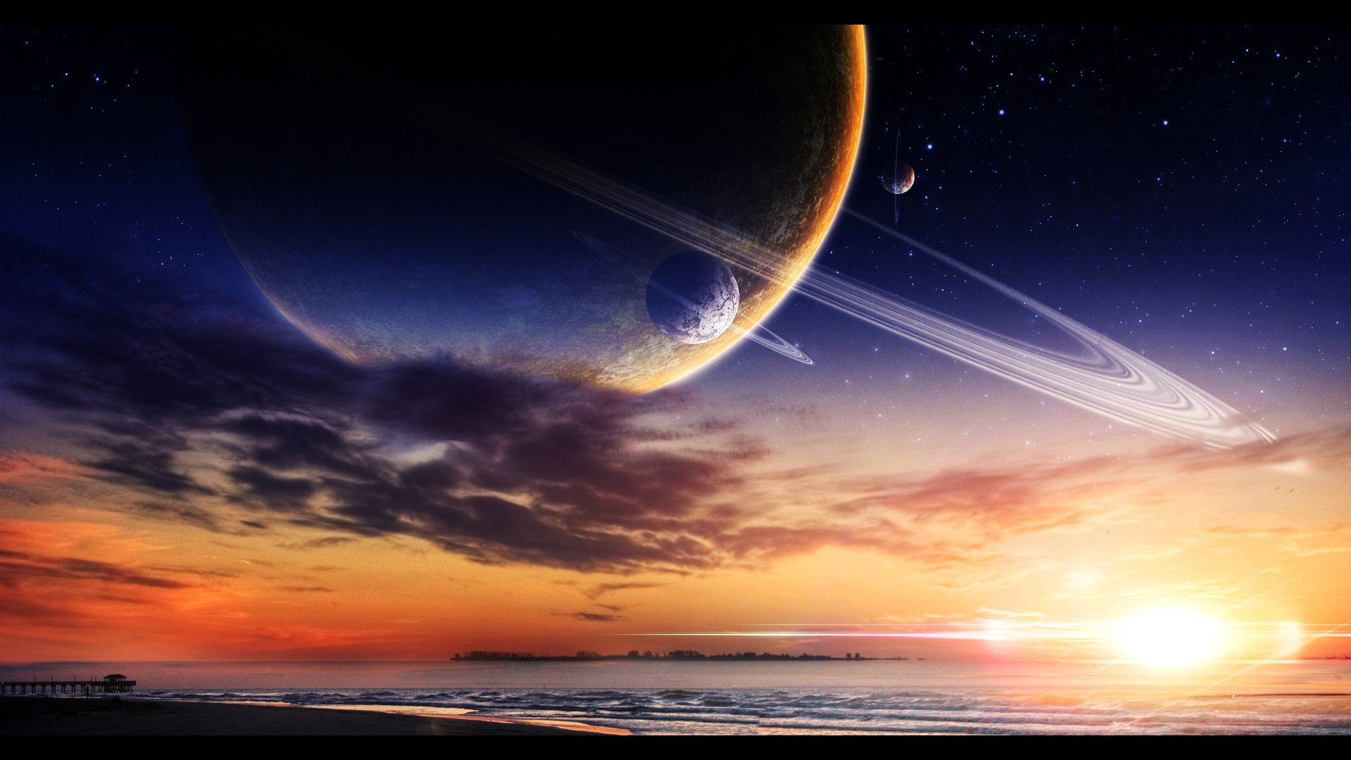 1920x1080 Download Fantasy Earth Space Sci Fi Planetary Ring Space Fantasy HD Wallpaperx1080