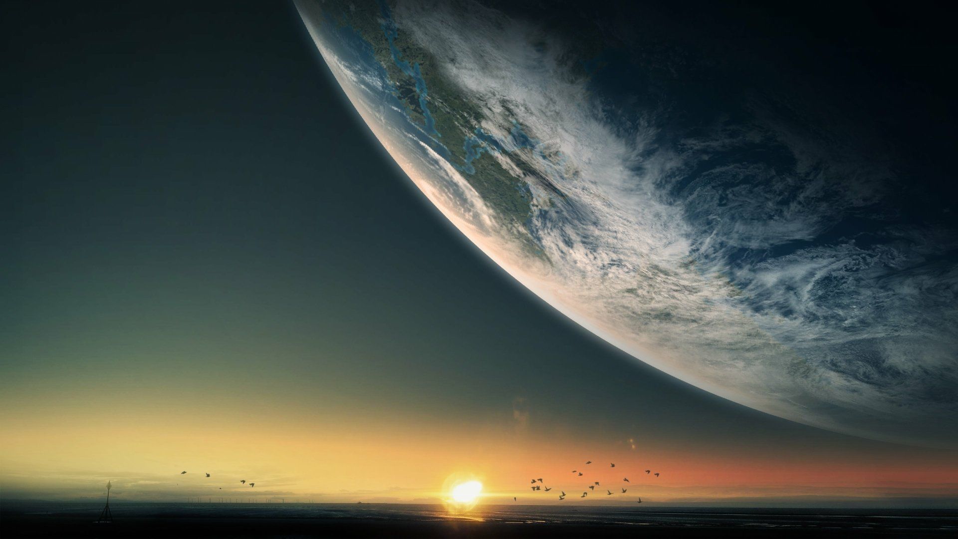 1920x1080 Sci Fi Planet Sunrise Ultra HD Wallpaperx2160