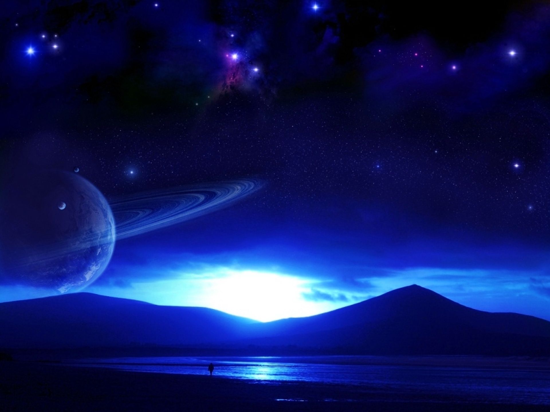 1920x1440 Blue Sunset Wallpaper