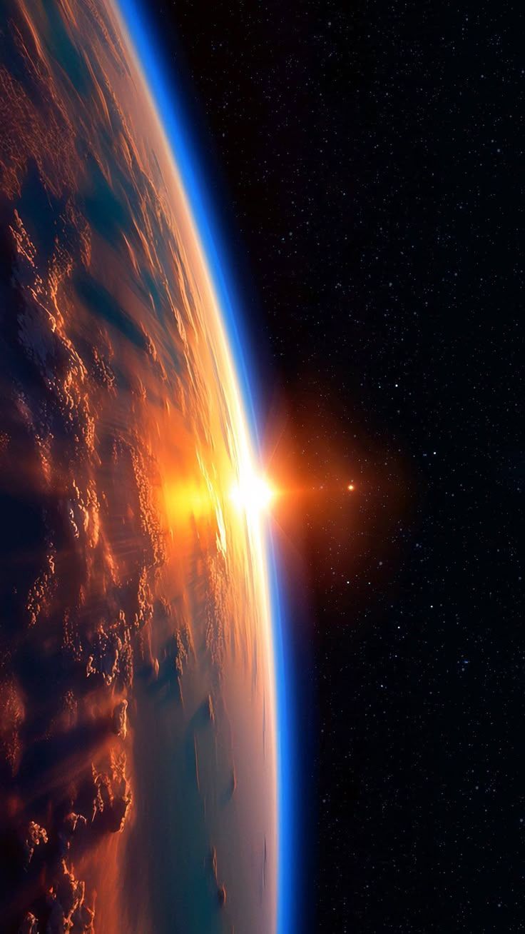 736x1308 Sun Shining Over Earth's Horizon. Sunset From Space, Sci Fi Planet Sunset, Sunrise From Space