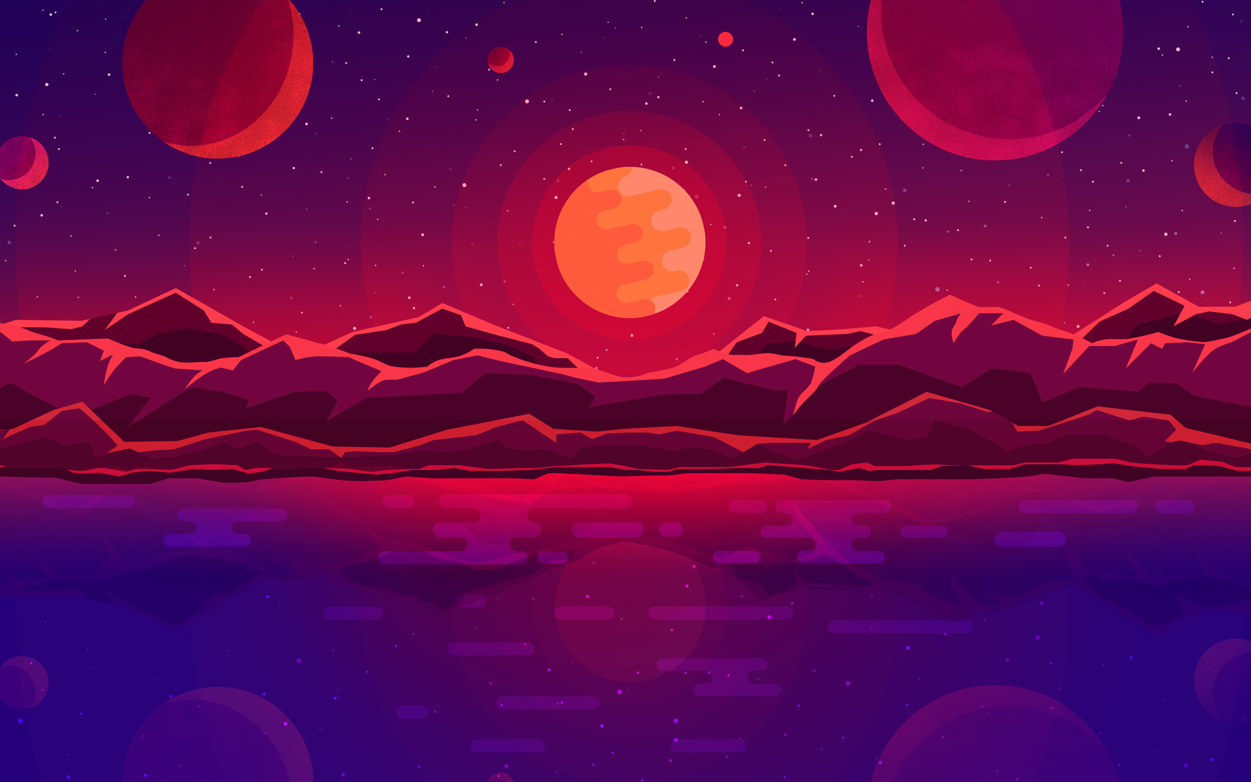 2560x1600 Sunset Planets Wallpaper, HD Artist 4K Wallpaper, Image and Background