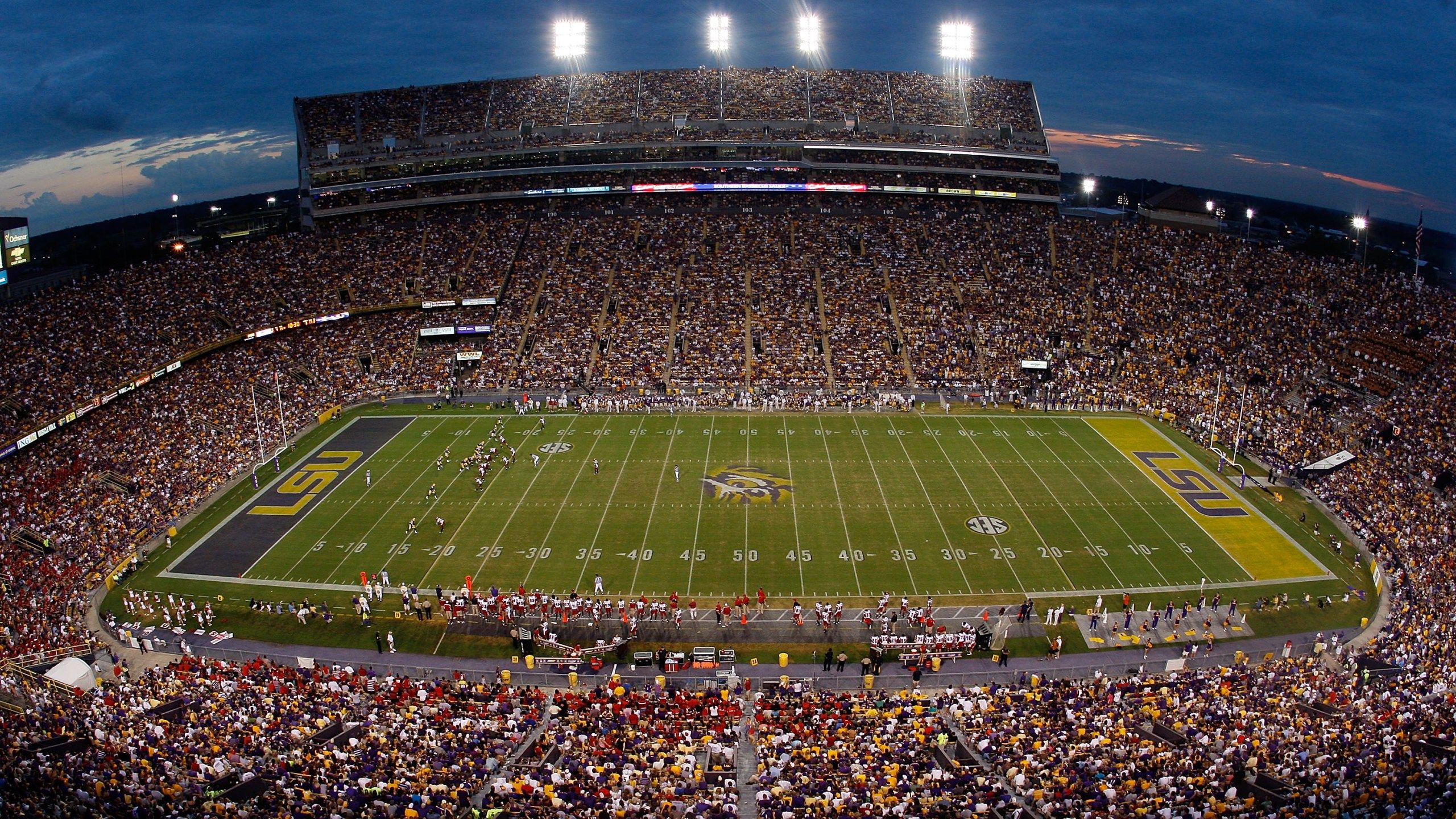 2560x1440 One quarter full: Governor unveils his plan for LSU football in Tiger Stadium