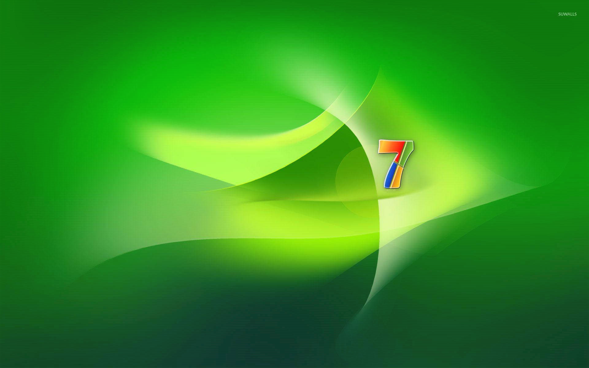 Hình nền logo Windows 7 màu xanh lá cây 1920x1200 - Hình nền máy tính