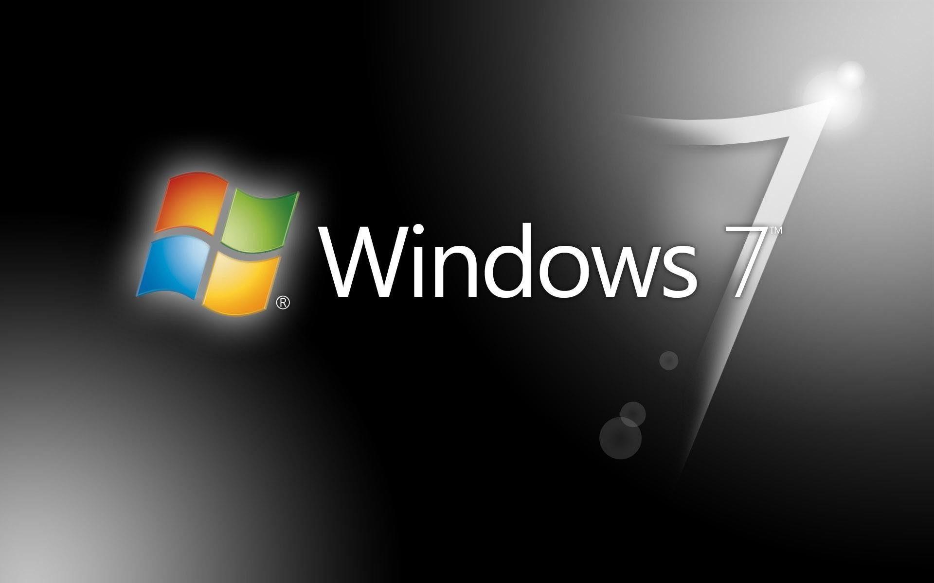 1920x1200 Logo Windows 7 trên nền đen