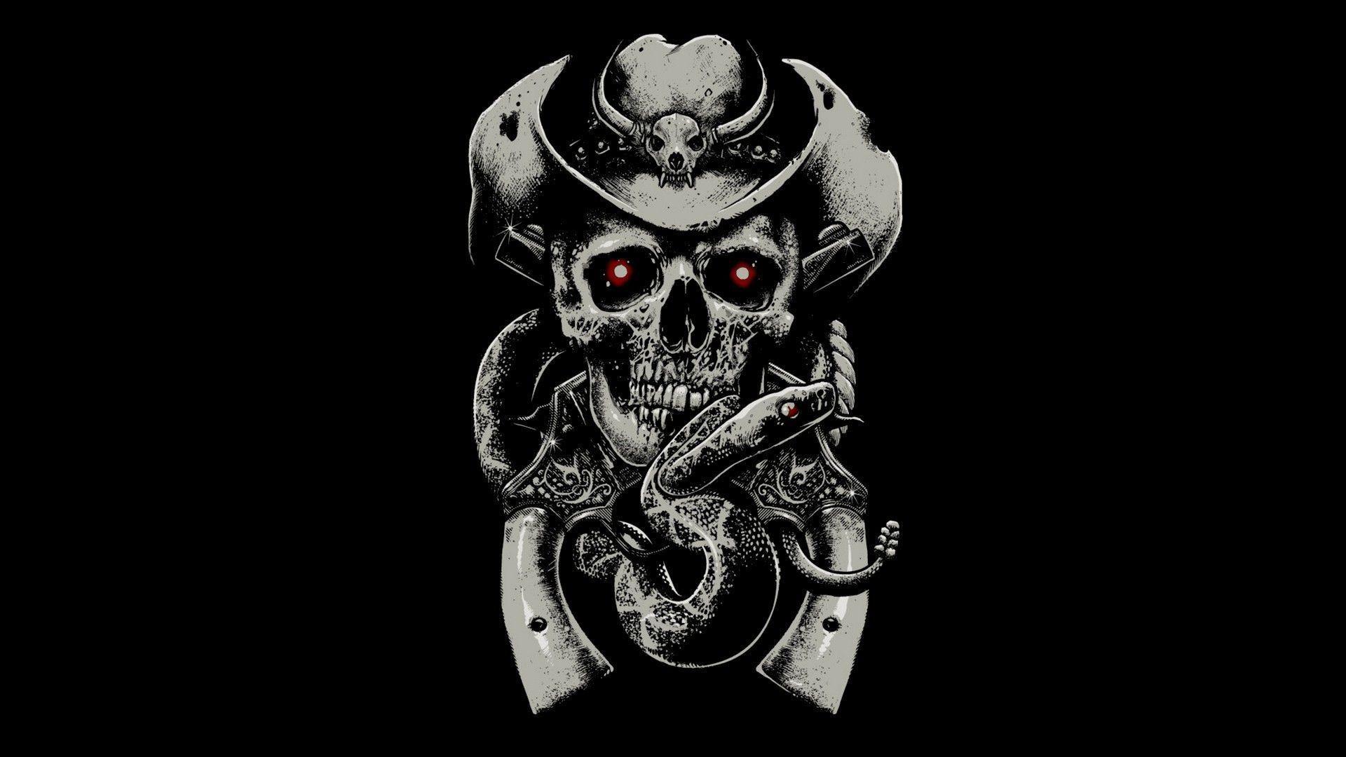 1920x1080 Fire Skulls Wallpaper
