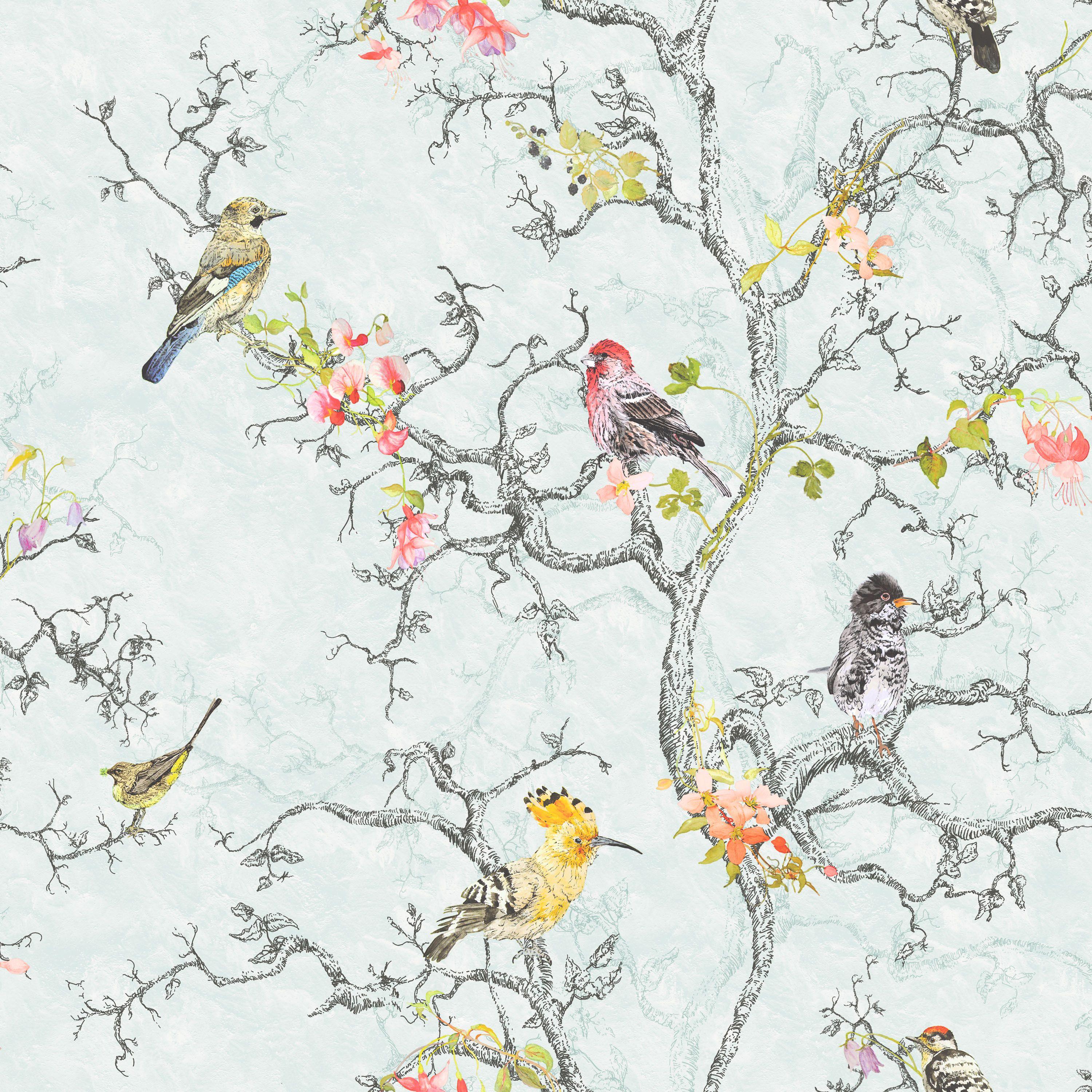 Southeast Asia Flower Bird Wallpaper Murals For Walls Bedroom Photo 