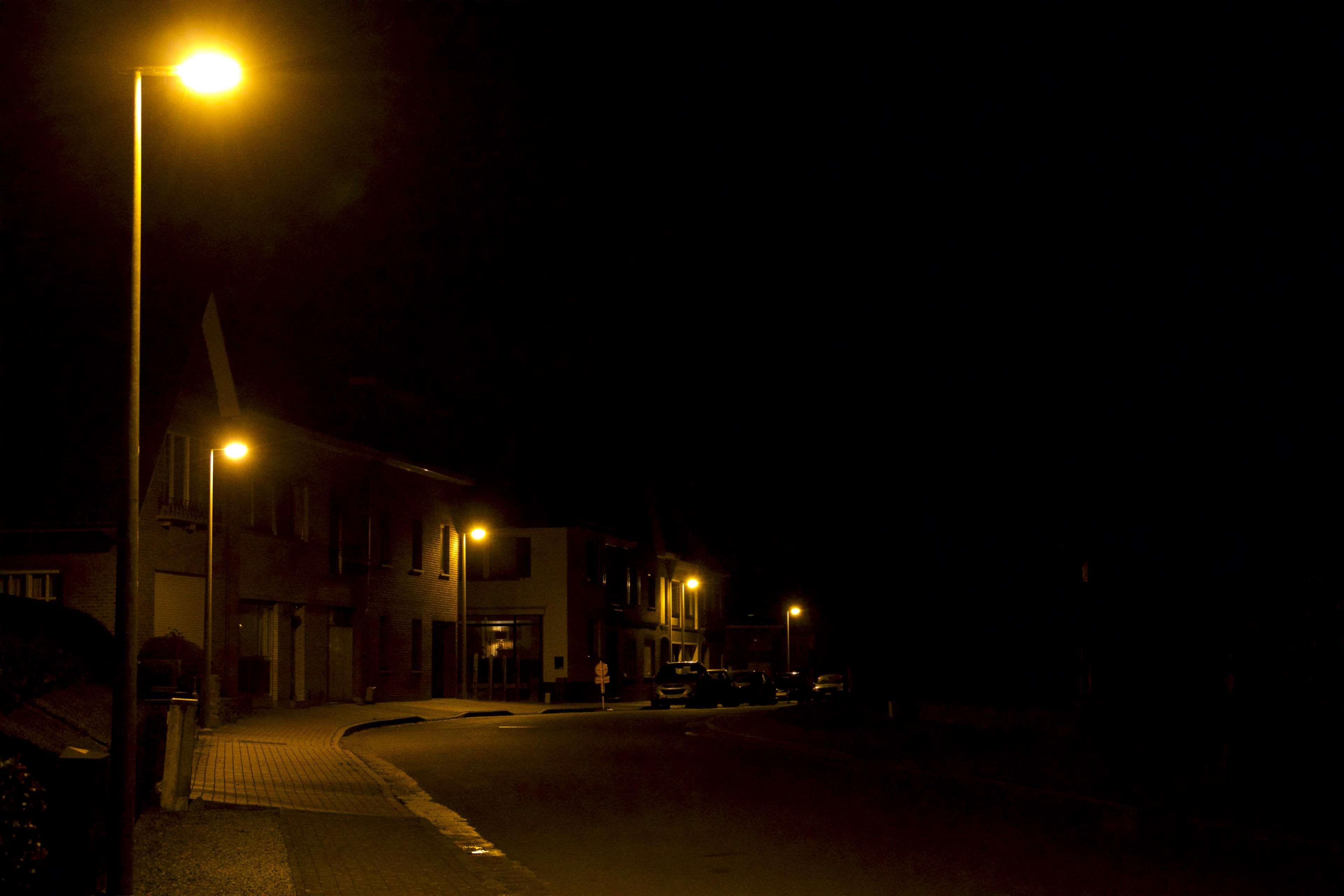 3840x2560 night, night time, street, street lamps, street light 4k wallpaper
