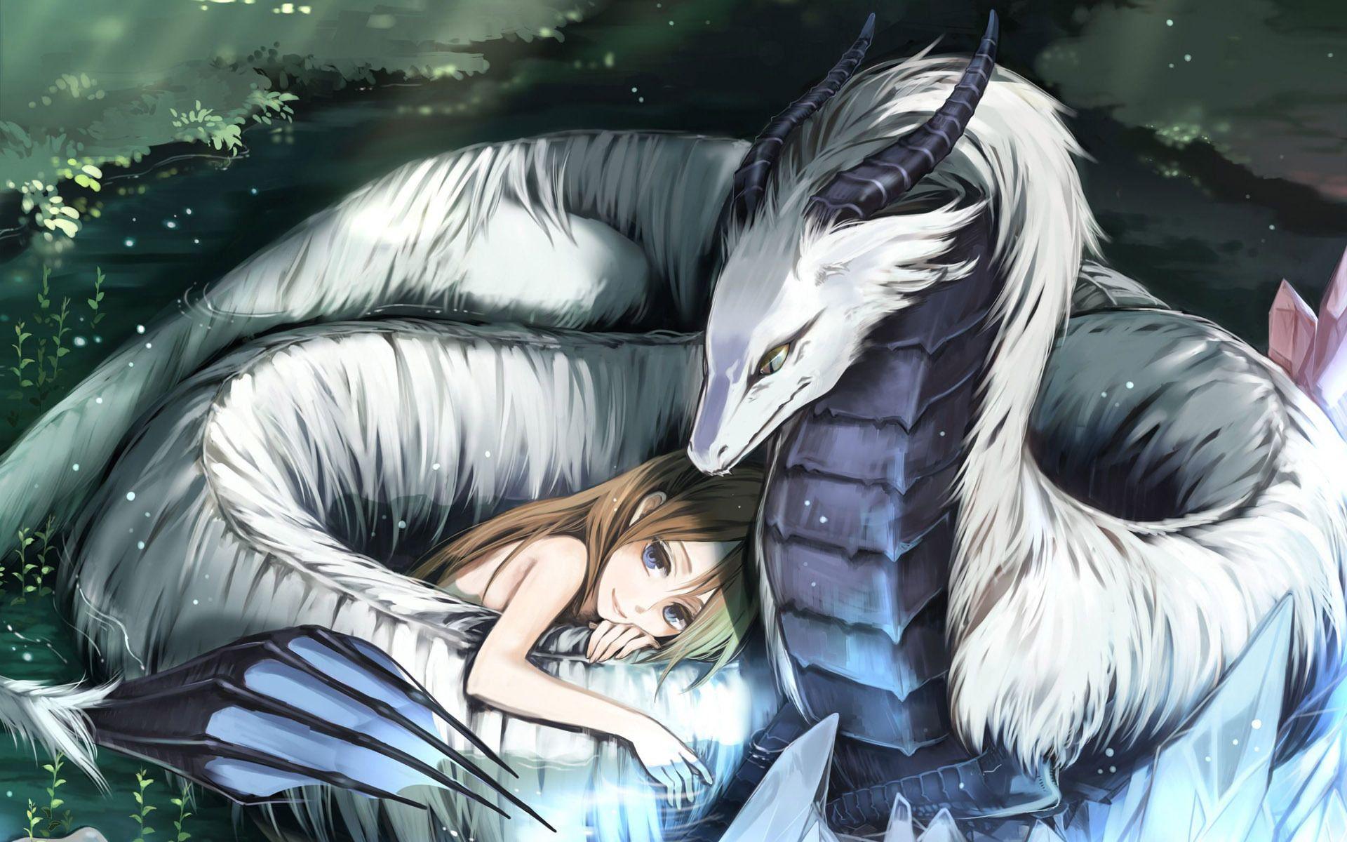 1920x1200 Cute Anime Dragon Girl Wallpaper