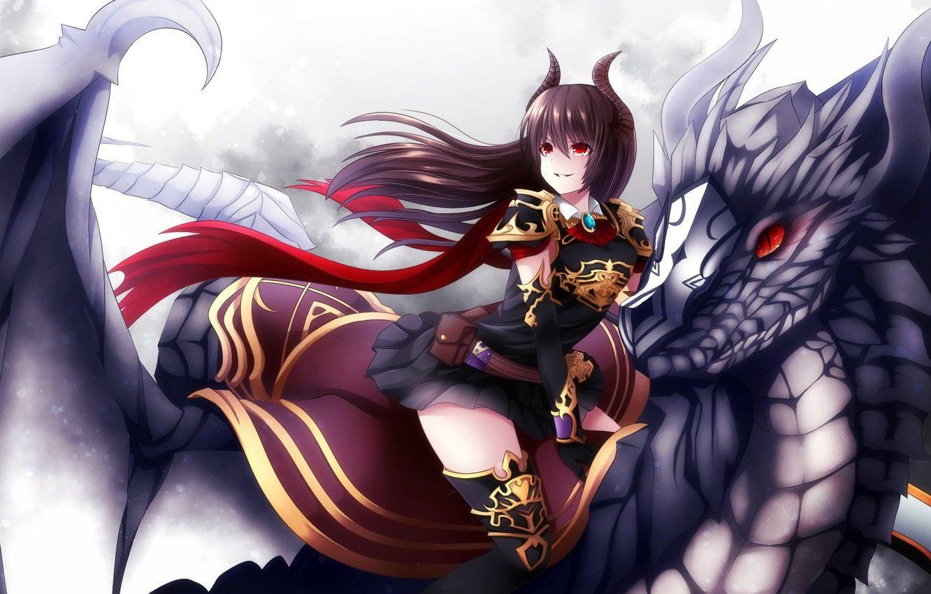 1332x850 Anime Wallpaper HD: Anime Girl Wallpaper Dragon