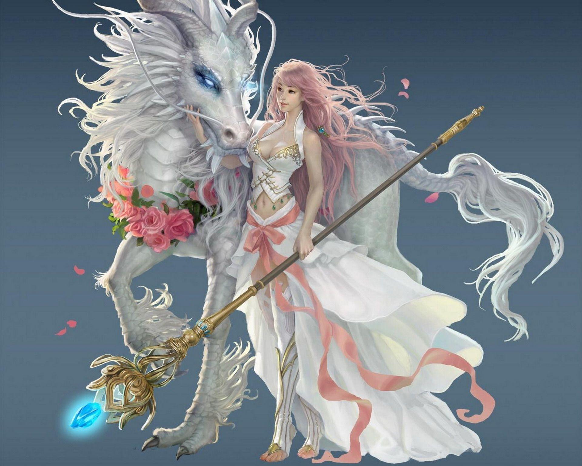 1920x1536 Girl, Dragon, Horse, Magic wallshark.com. Fantasy creatures, Fantasy art, Dragon horse