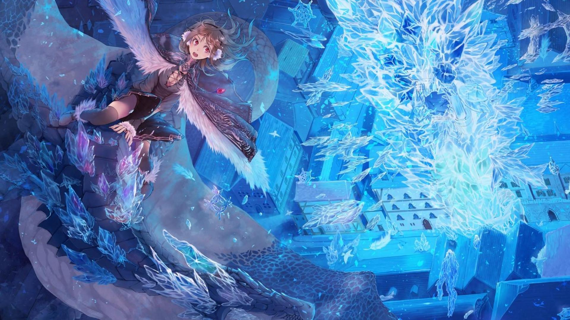 1920x1080 Anime Dragon Girl Wallpaper
