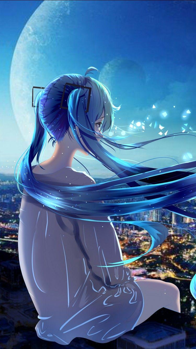 750x1334 Anime girl Alone 5K Wallpaper