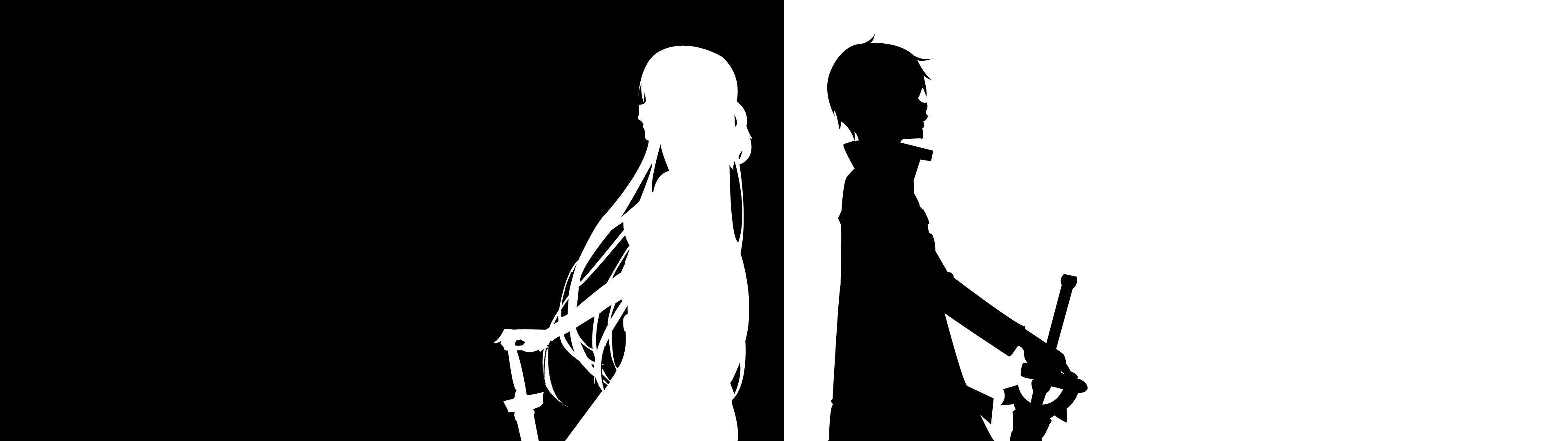 3840x1080 anime, Sword Art Online, Multiple Display, Kirigaya Kazuto, Yuuki Asuna Wallpaper HD / Desktop and Mobile Background
