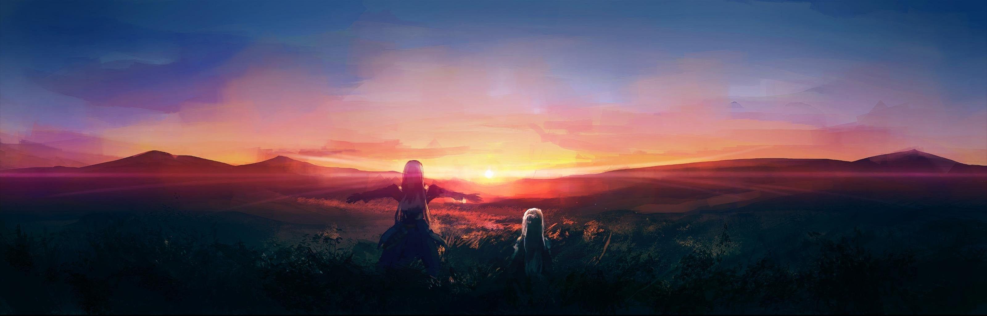 3200x1024 sword art online dual monitors