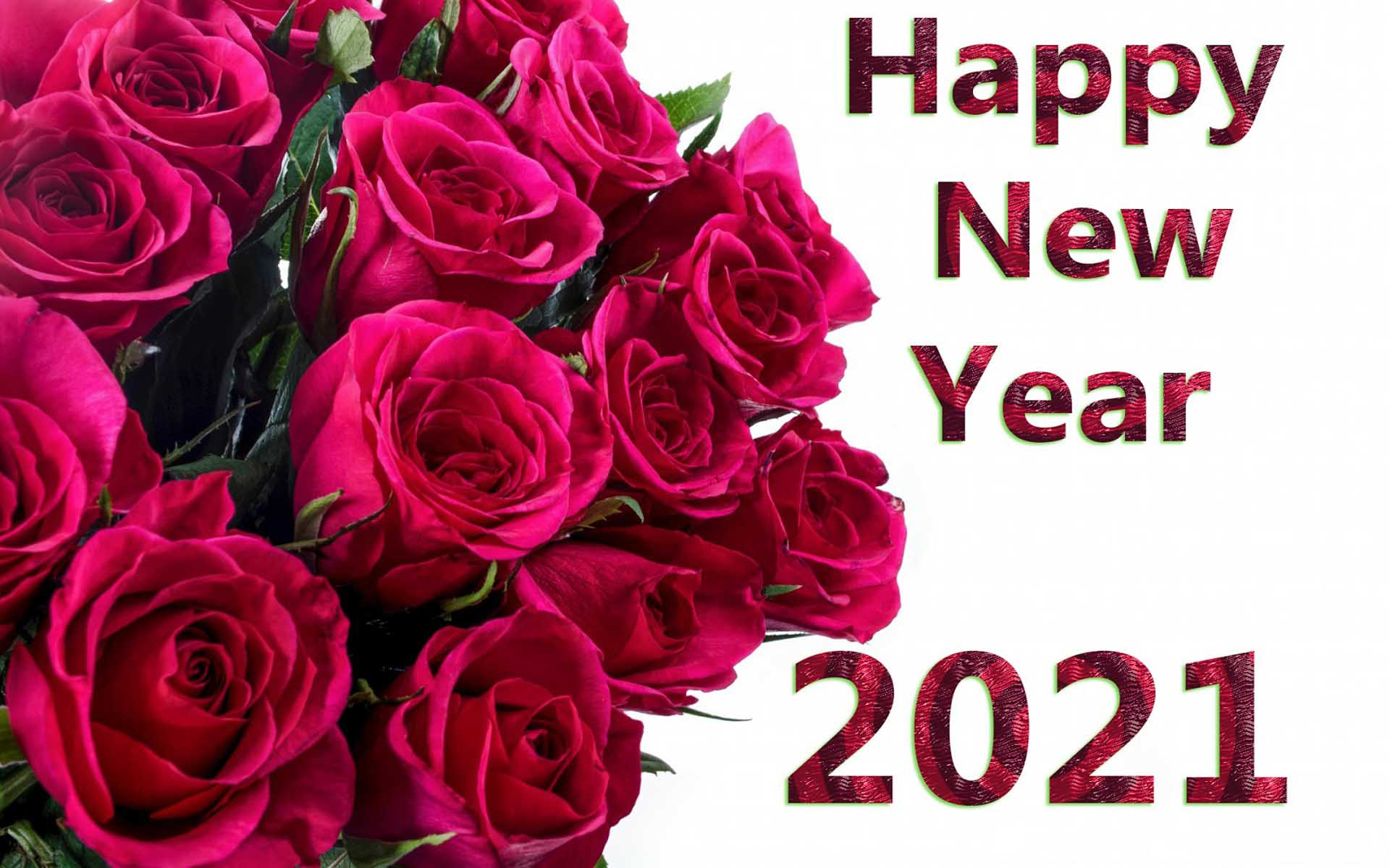 1920x1200 Happy New Year 2021 Red Roses Wallpaper HD High Quality 1920x1200 :