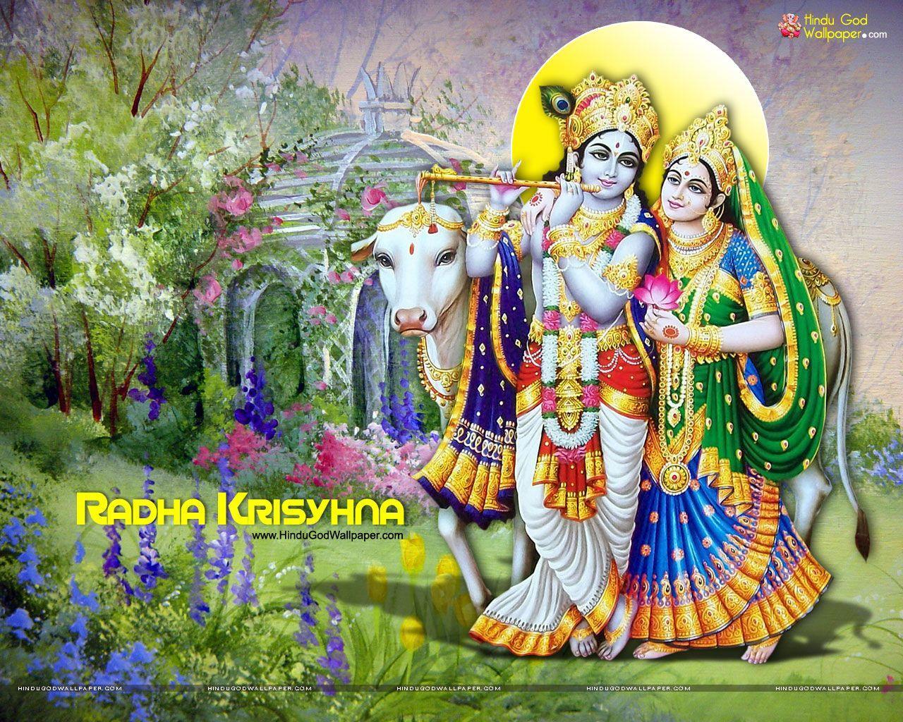 1280x1024 Lord Krishna Radha HD Wallpaper