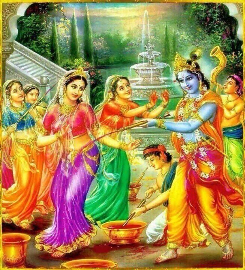 850x935 Happy Holi 2017: Radha Krishna Photo 3D Image HD Wallpaper Free Download With Quotes Cover Pics
