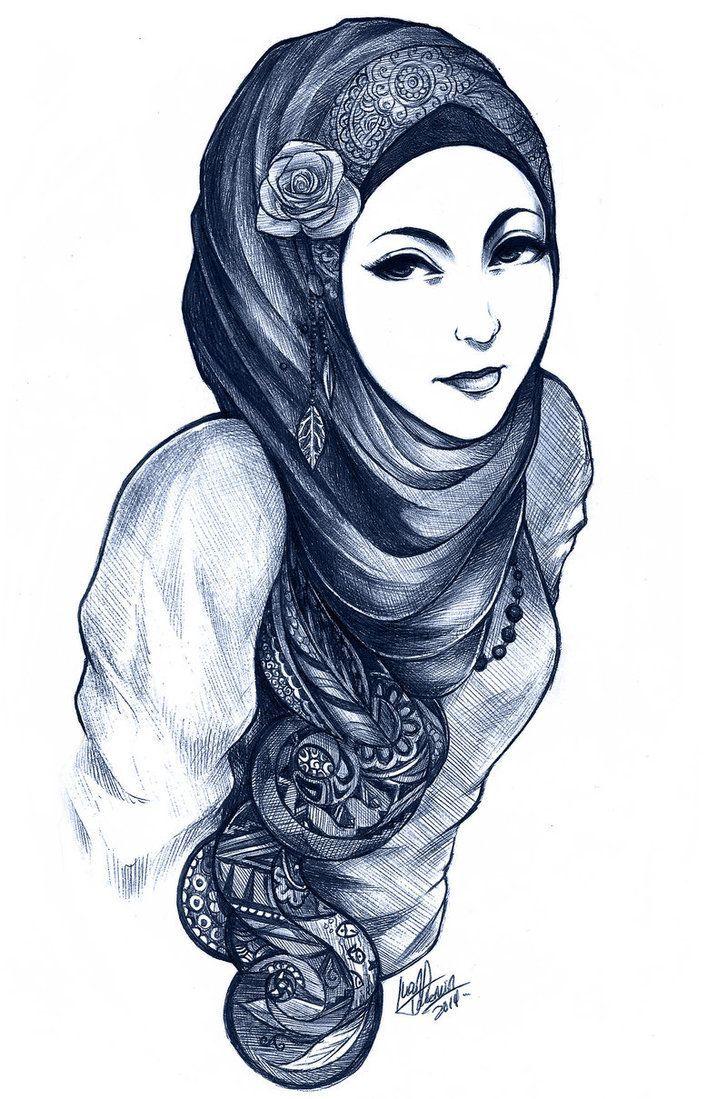 727x1099 Wallpaper Muslim Girl Hijab Cartoon