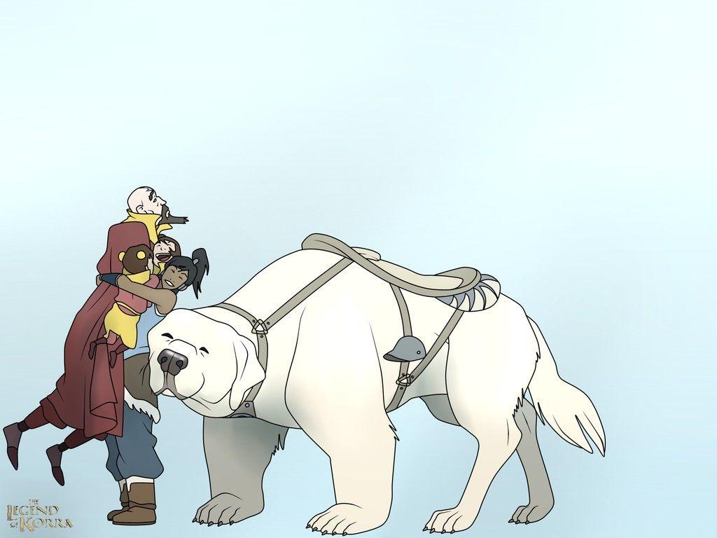1024x768 The Legend of Korra, Tenzin, Ikki, Korra, Jinora, Naga (character) Wallpaper HD / Desktop and Mobile Background