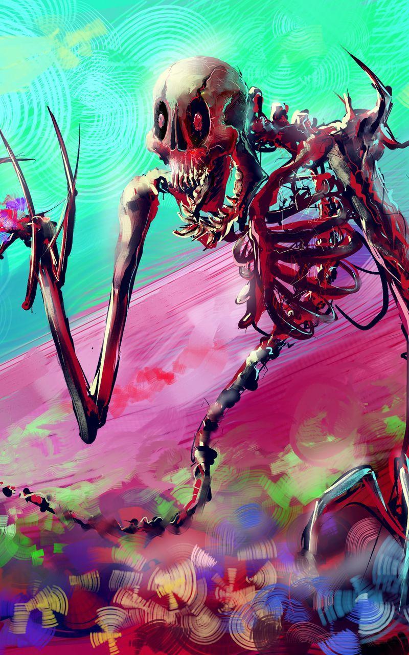 800x1280 Download Wallpaper 800x1280 Skeleton, Art, Bright, Colorful Samsung Galaxy Note Gt N Meizu Mx2 HD Background