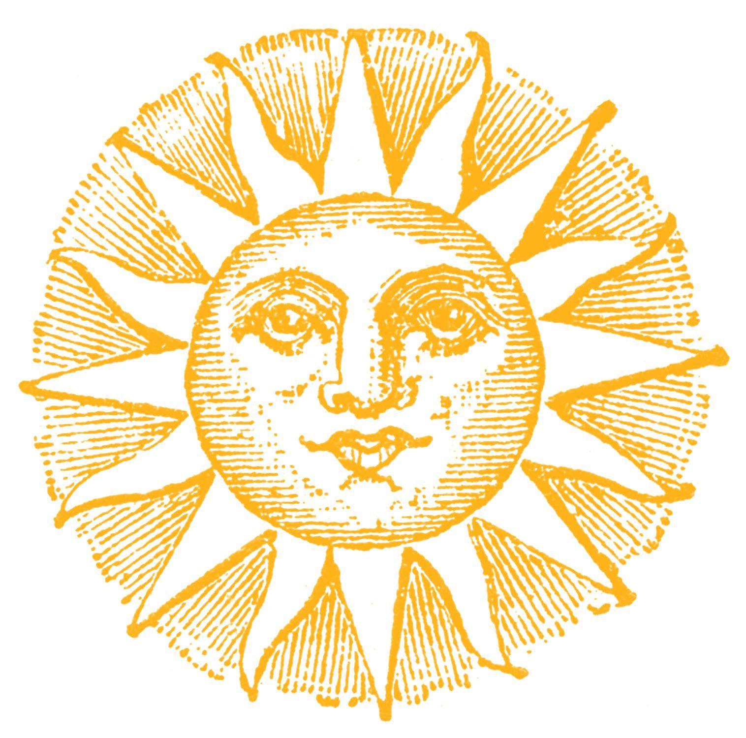 1516x1500 Vintage Clip Art Fashioned Sun with Face Graphics Fairy. Sun art, Sun illustration, Clip art vintage