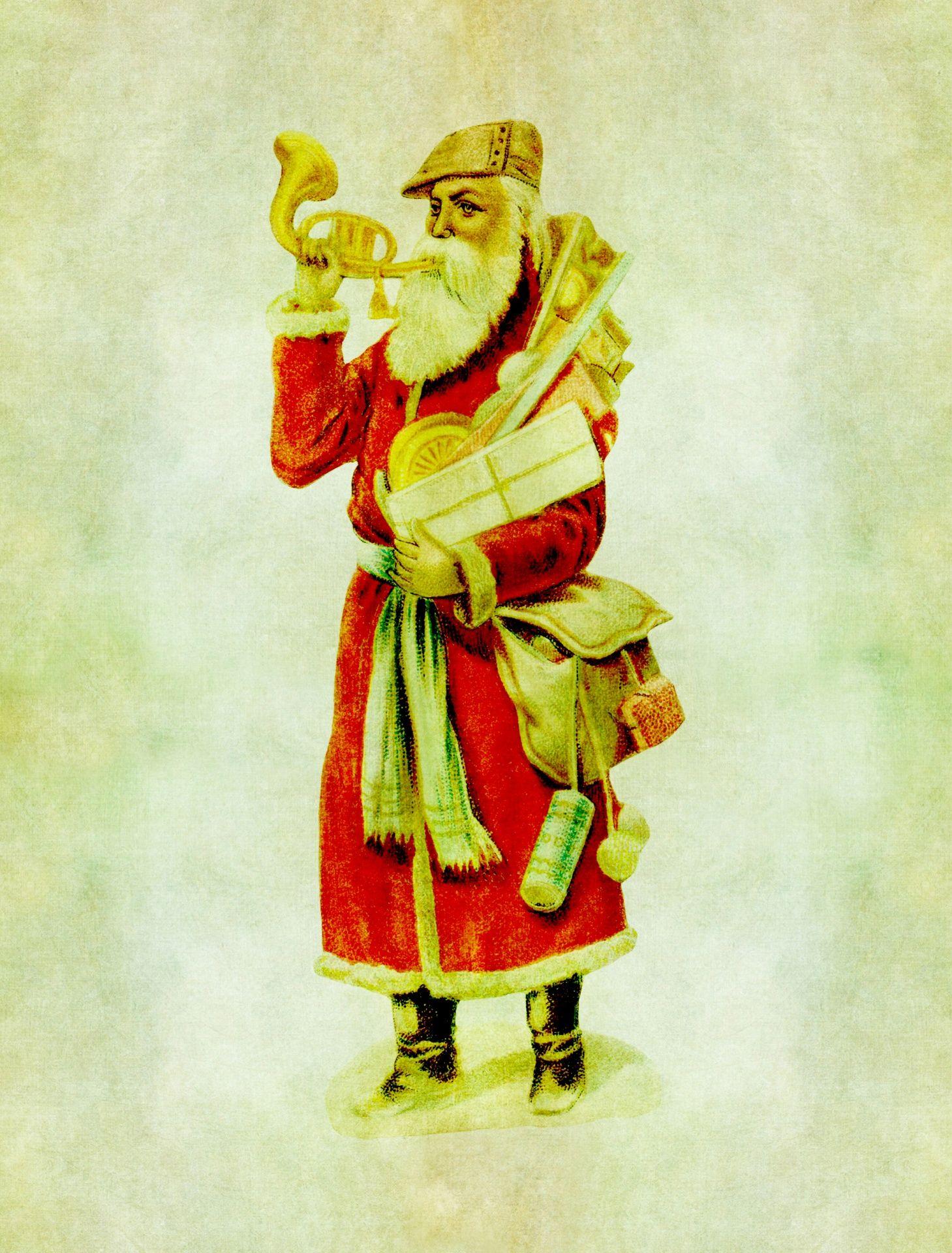 1459x1920 Download free photo of Santa, santa claus, father christmas, vintage, old