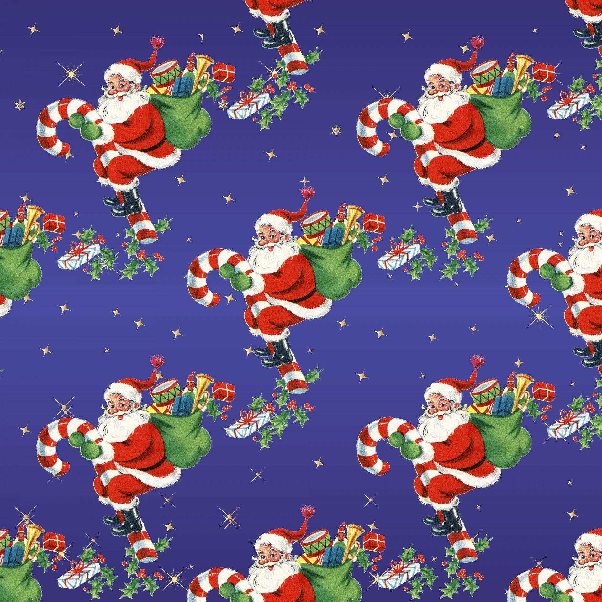 1920x1920 Christmas Vintage Santa Background Free Domain Picture