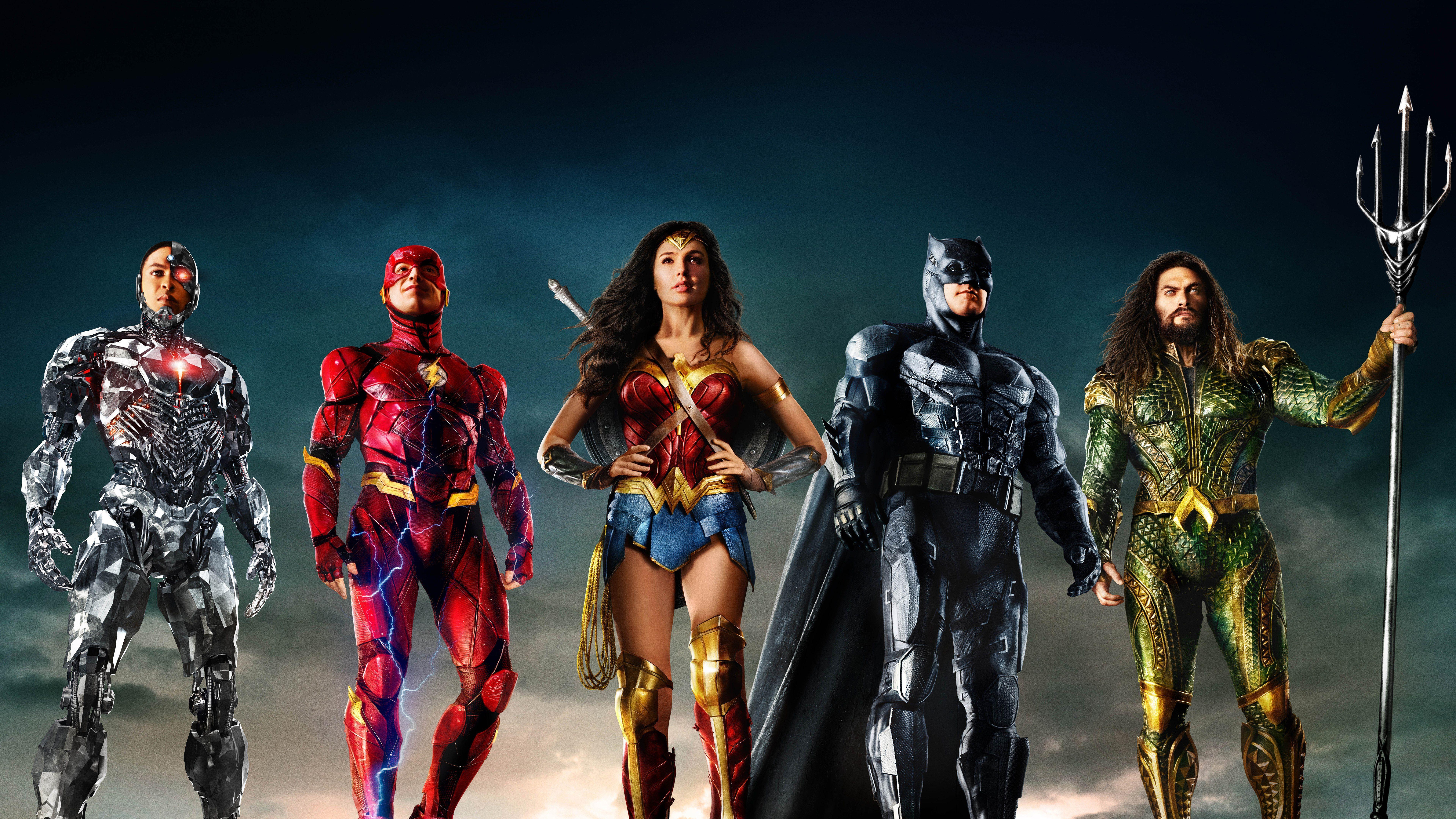 7680x4320 Justice League Cyborg The Flash Wonder Woman Batman Aquaman 8K