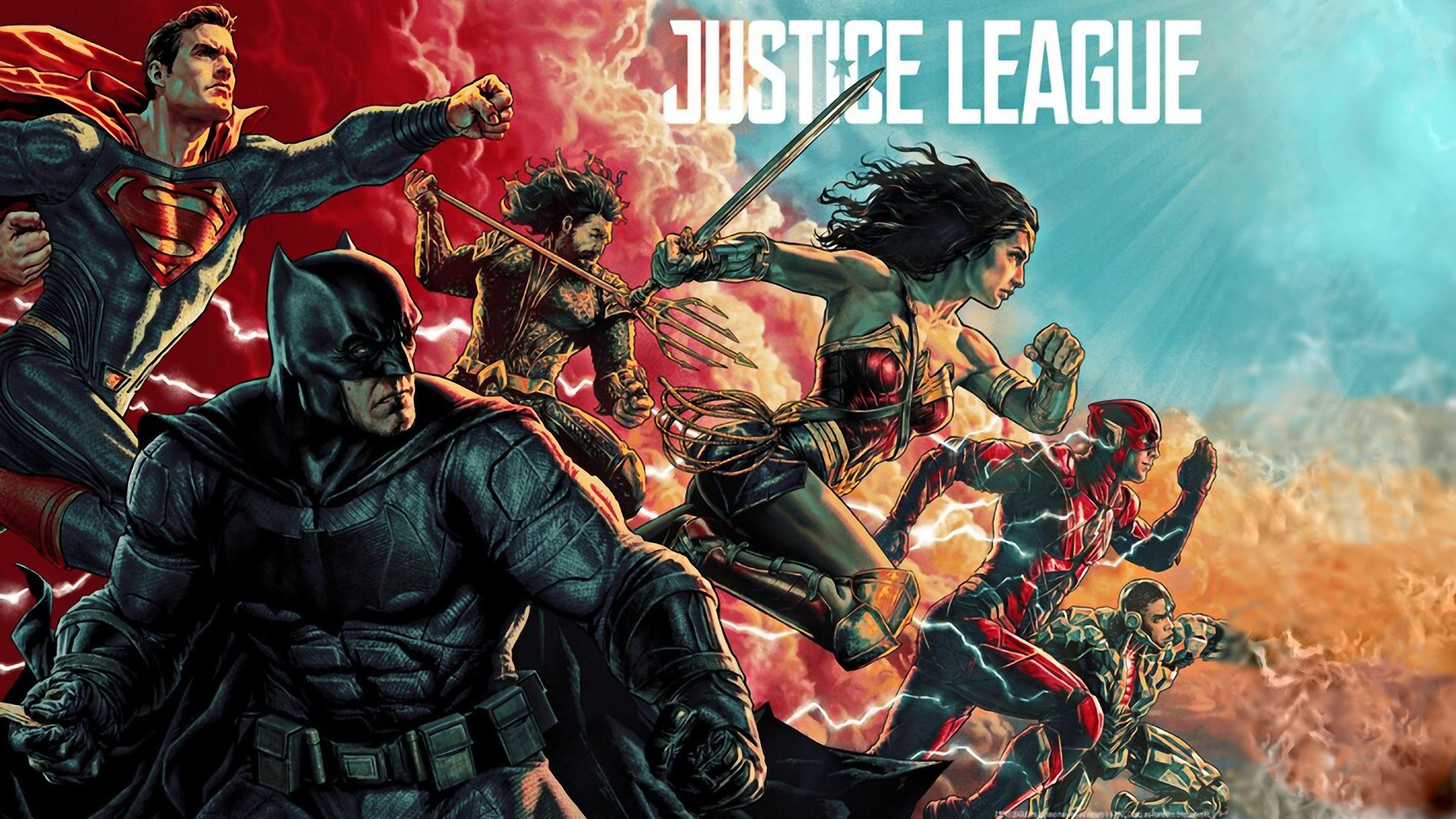 3840x2160 Justice League Superman Batman Wonder Woman The Flash Aquaman Cyborg 4K
