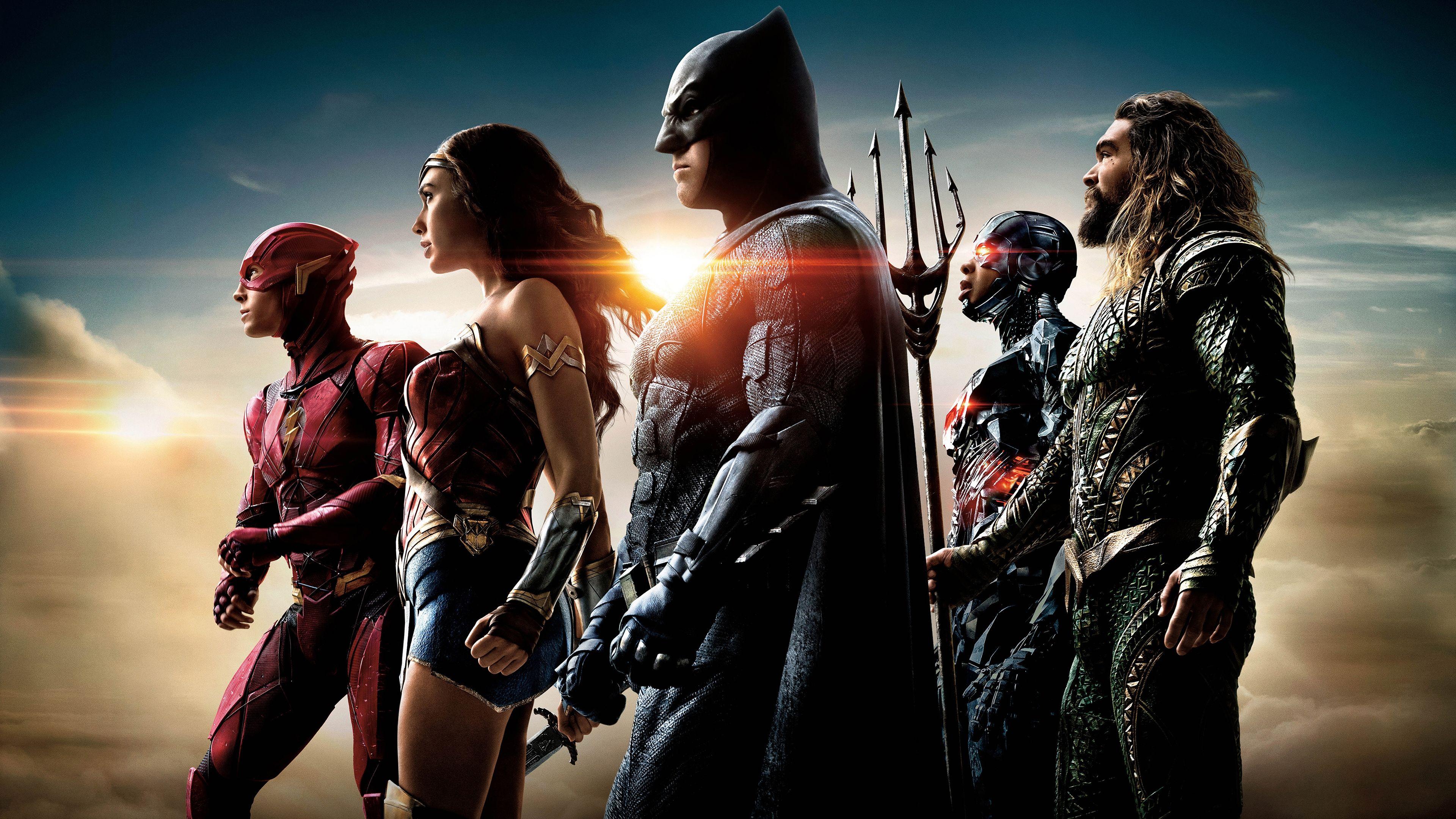 3840x2160 Justice League The Flash Wonder Woman Batman Aquaman Cyborg 4K