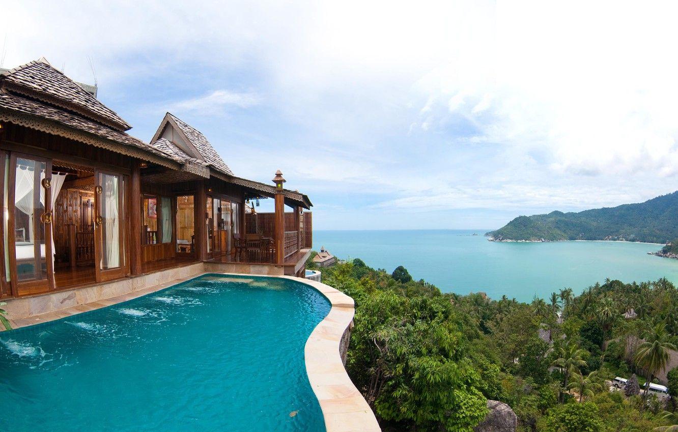1332x850 Wallpaper the ocean, coast, view, Thailand, panorama, Santhiya Koh Phangan Resort & Spa image for desktop, section город