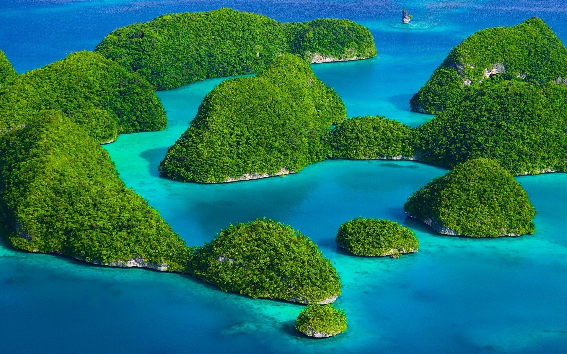 1920x1200 island, Tropical, Indonesia, Beach, Sea, Forest, Limestone, Turquoise, Green, Exotic, Summer, Nature, Landscape Wallpaper HD / Desktop and Mobile Background