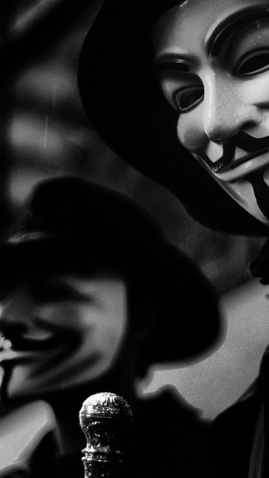 1080x1920 Android Anonymous Black Wallpaper HD