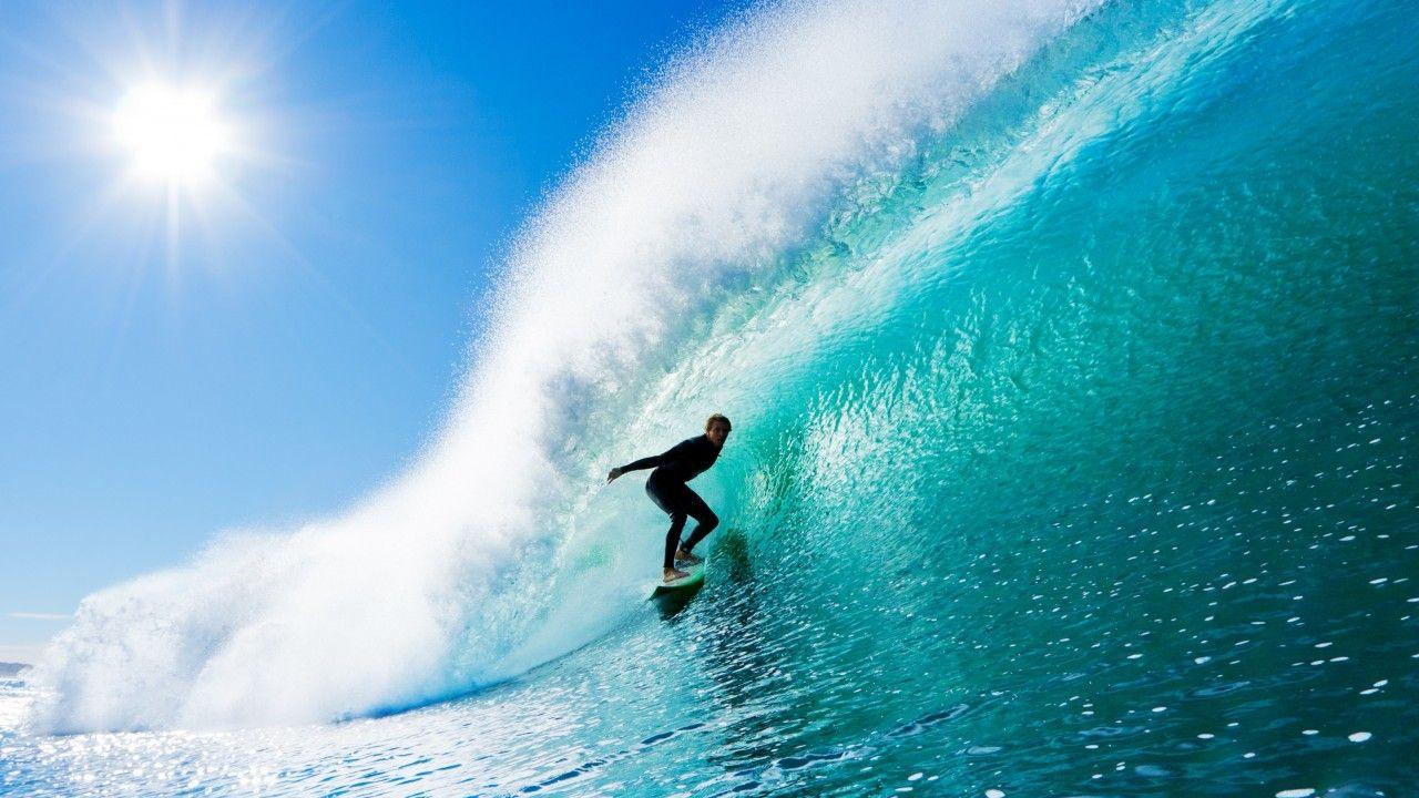 1280x720 Wallpaper Surfing, Surfer, Sunny day, HD, Sports