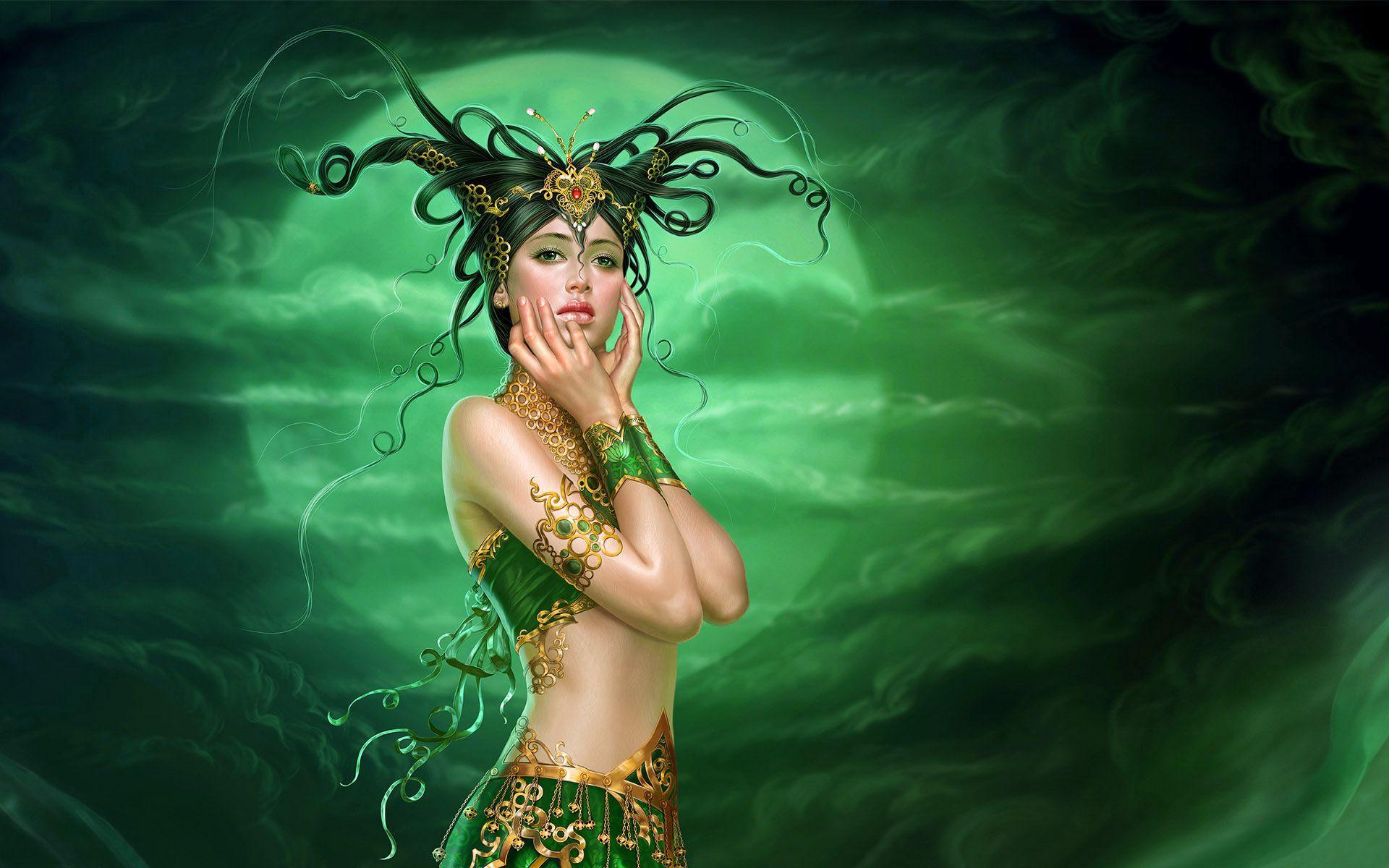 1920x1200 Fantasy Green Fairy Wallpaper Quality Image And Transparent PNG Free Clipart