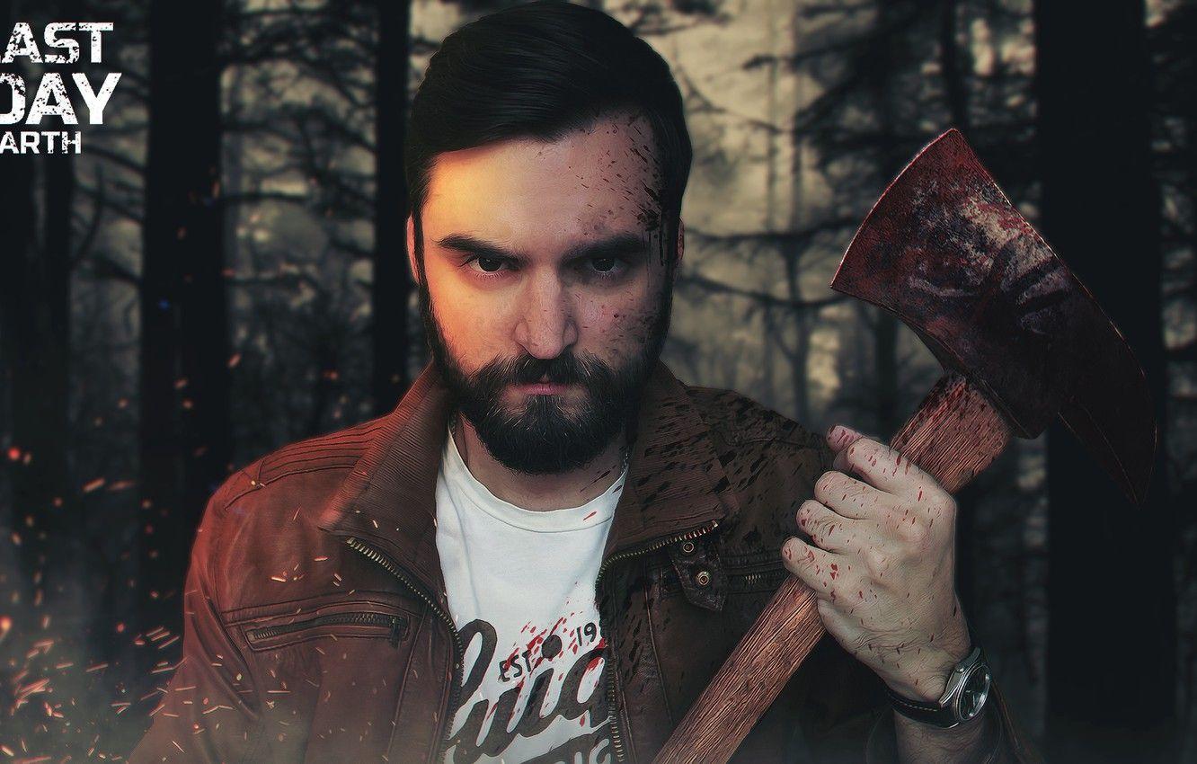 1332x850 Wallpaper Axe, Man, Beard, Zombies, Apocalypse, Survival, Survival, Last Day on Earth image for desktop, section игры