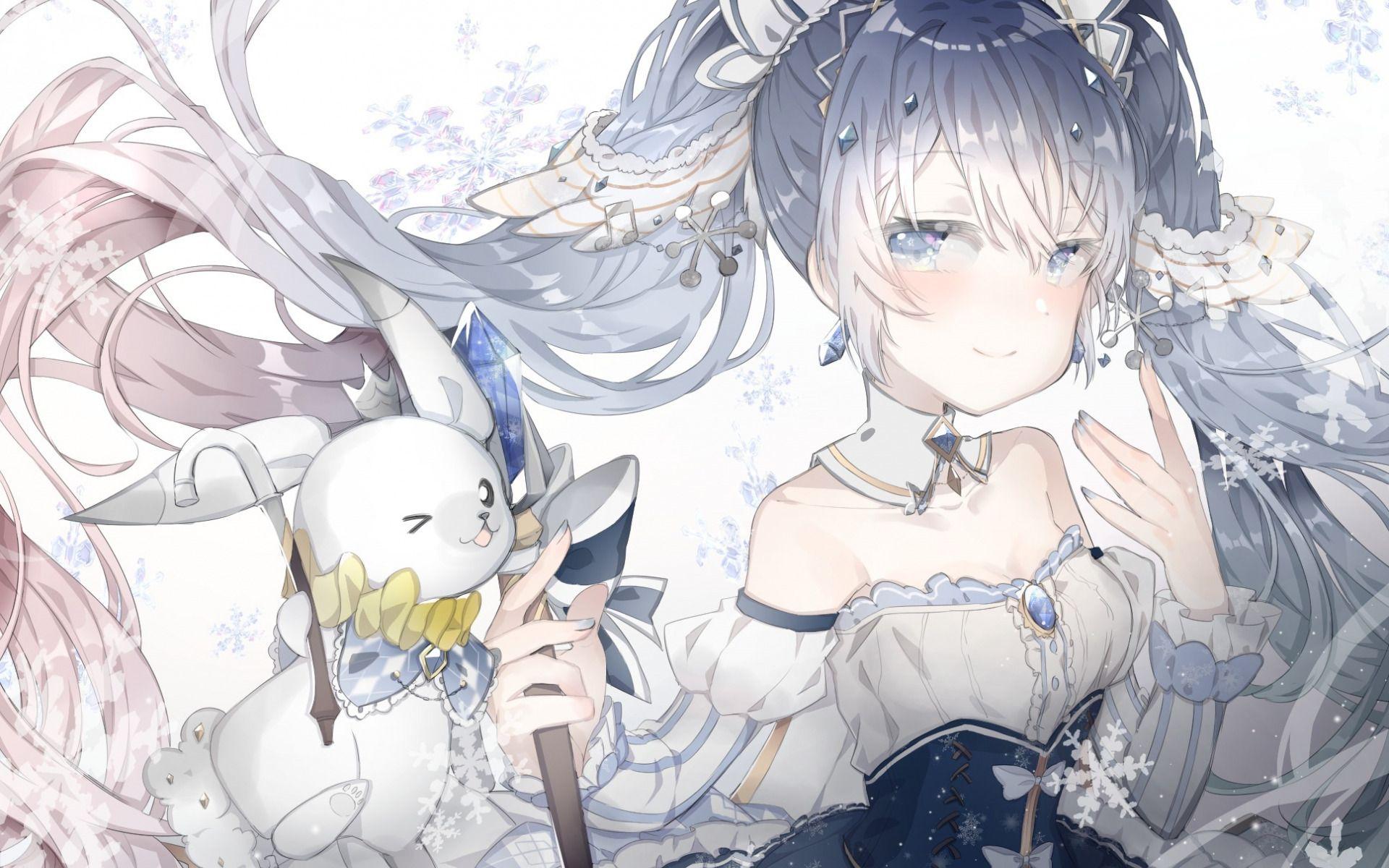 1920x1200 Download wallpaper Vocaloid, Hatsune Miku, portrait, main characters, japanese manga for desktop with resolution 1920x1200. High Quality HD picture wallpaper