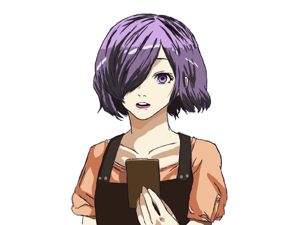 1024x768 Desktop wallpaper cute, purple hair, anime girl, touka kirishima, tokyo ghoul, HD image, picture, background, 2e5d88