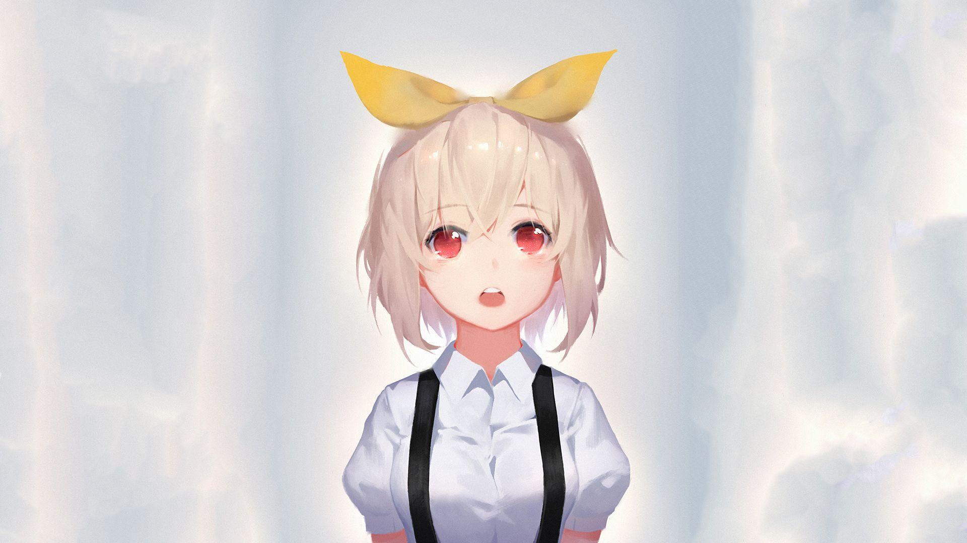 1920x1080 Desktop wallpaper cute, anime girl, short hair, curious, artwork, HD image, picture, background, 66fe68
