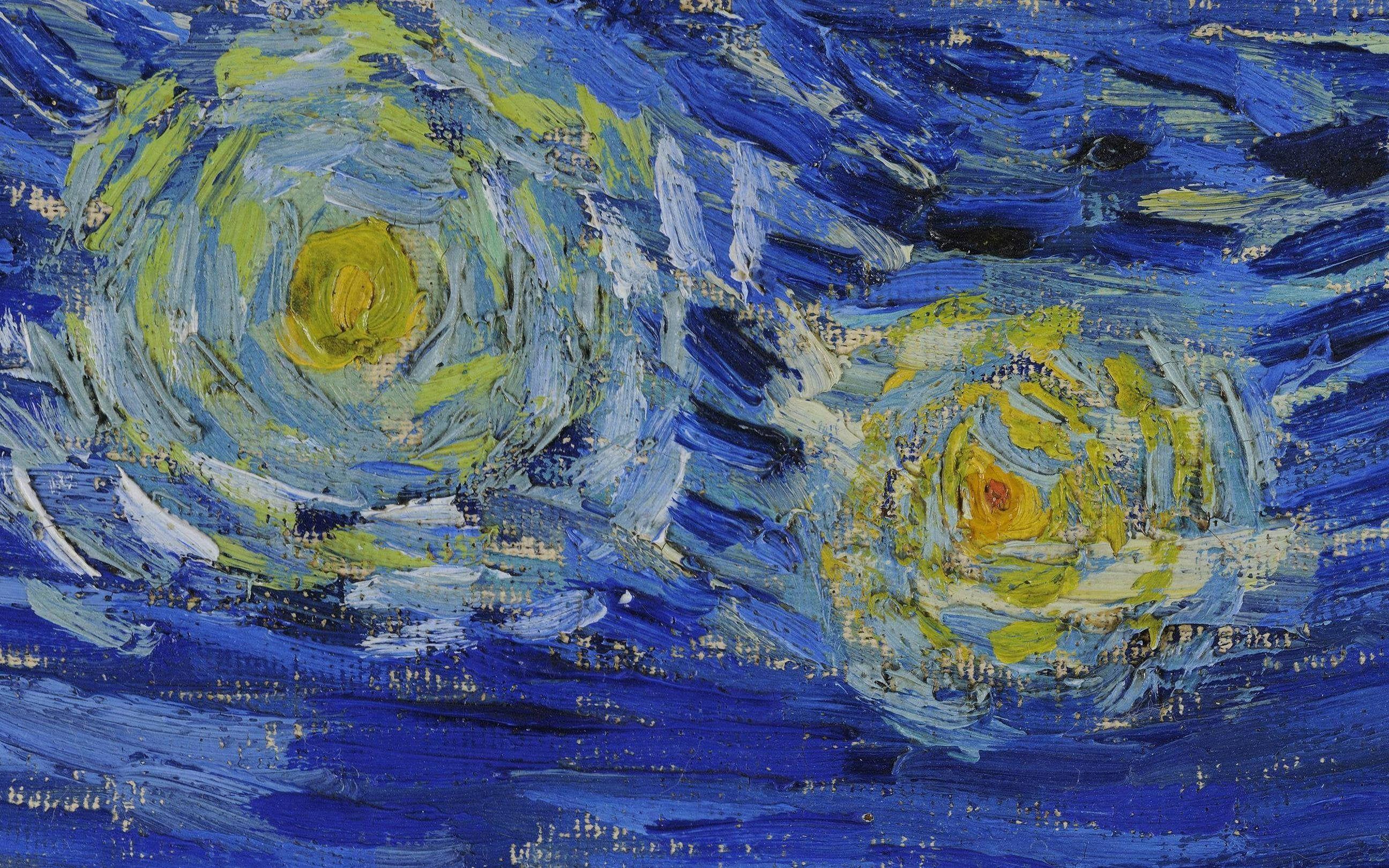 2592x1620 I Found A Super High Res Image Of Van Gogh's Starry Night And Turned It Into Some Close Up Wallpaper [2880x1800]