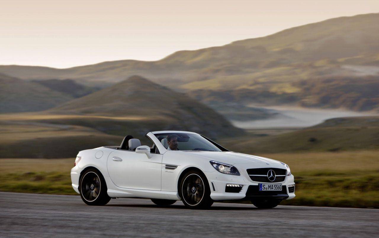 1280x804 Mercedes Benz SLK 55 AMG Right Side Speed wallpaper. Mercedes Benz SLK 55 AMG Right Side Speed
