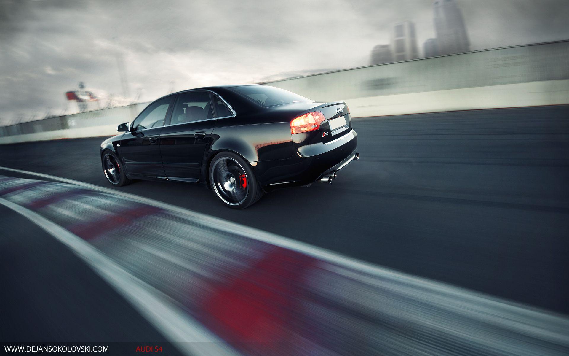 1920x1200 Audi RS4 Black Cars German Cars Racetrack Wallpaper:1920x1200