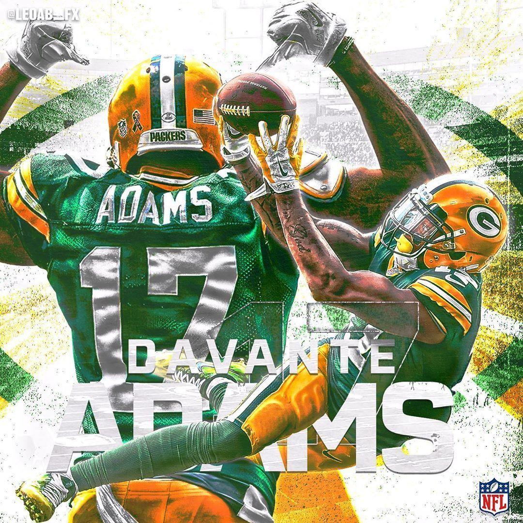 Davante Adams, grunge art, Green Bay Packers, wide receiver